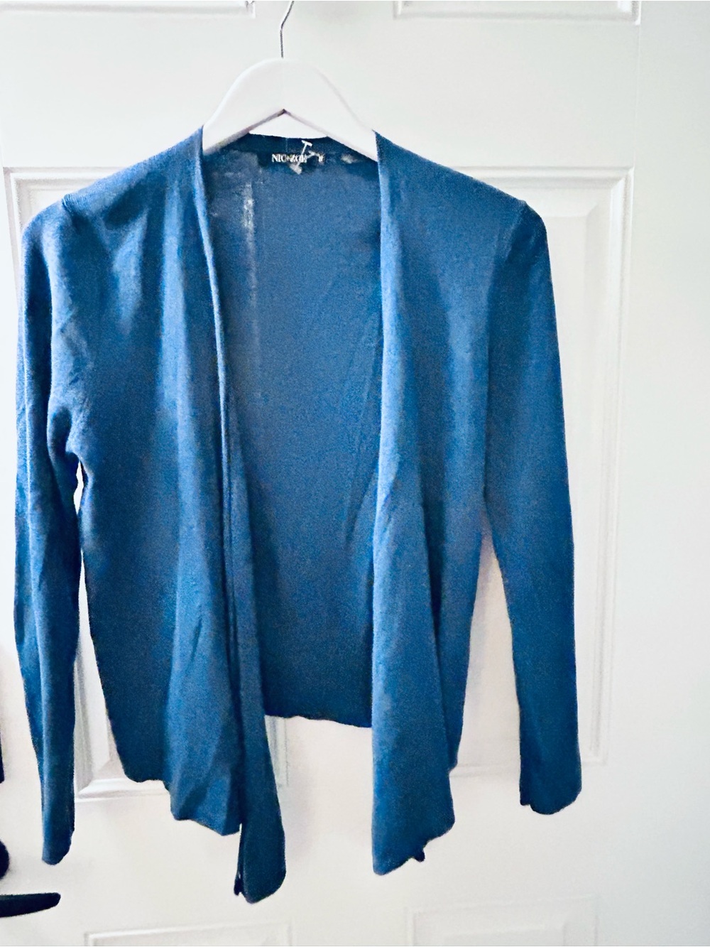 NIC+ZOE Open-Front Blue Women's Cardigan